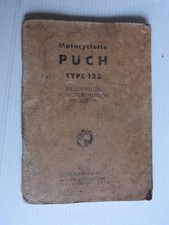 livret MOTO : fonctionnement entretien PUCH type 125 de 1949 en reproduction
