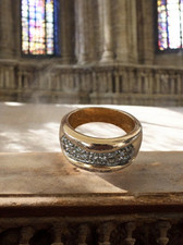  Bague Vintage Plaquée Or Taille 60 - Élégance intemporelle