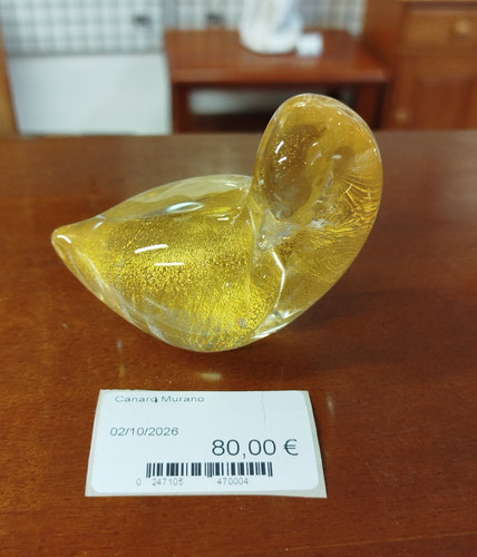 Sculpture canard verre jaune - sculpture,