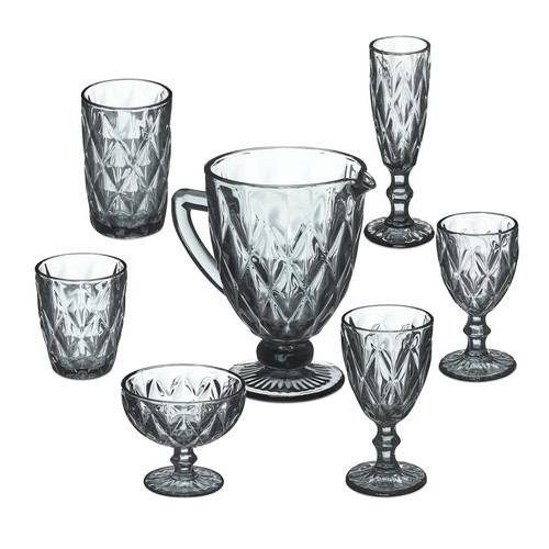 Lot verres gris - 7,