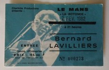 ticket billet place concert BERNARD LAVILLIERS 1982 LE MANS