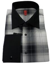 Chemise MGB noir beige HOMME taille 45 slim fit habillé costume xxl qualité NEUF