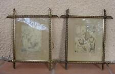 DEUX CADRES NAPOLÉON III  AVEC IMAGES RELIGIEUSES VIE DE JÉSUS  38 x 32 cm.