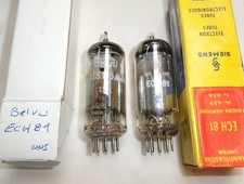 ⚜ LOT RADIO TSF 2x LAMPE Triode-Heptode ECH81 6AJ8 TUBE TESTED NOS & NIB °=