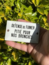 Plaque Émaillée Défense De Fumer Pitié Pour Nos Bronches 