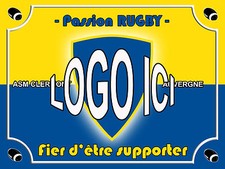 PLAQUE SUPPORTER RUGBY ASM CLERMONT 15x20cm 2 qualités : Intérieur ou extérieur