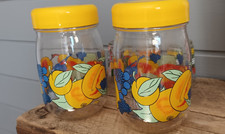 2 ANCIENS BOCAUX LE PARFAIT VMC DECOR DE FRUITS AMBIANCE DECO VINTAGE 1L AN 80