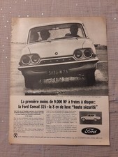 Publicité de presse ancienne Ford Consul de 1961 - Old paper advertisement