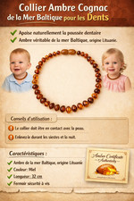 Collier ambre cognac de la mer