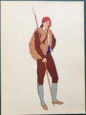 Jolie illustration en couleurs (vers 1940) costume des PYRENEES