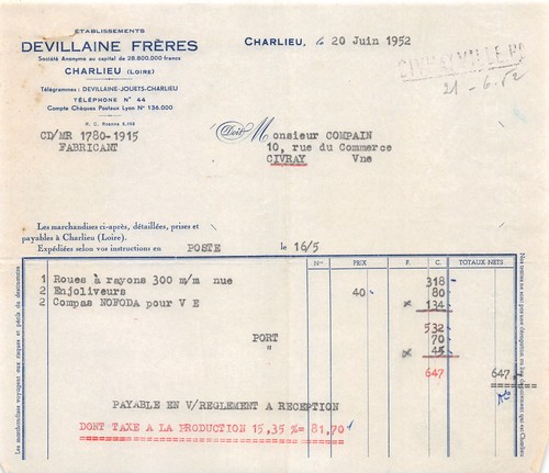 1952 ets devillaine - freres, a