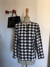 Veste couture, handmade, pied de coq, vintage, taille 38