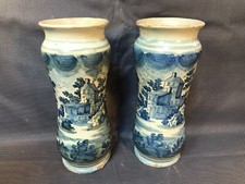 Paire anciens vases en céramique de DELFT datés de 1720 - 18ème