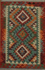 Réversible Vert Kilim Tapis