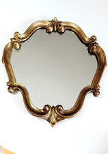 Superbe Miroir mural Laiton Doré vintage