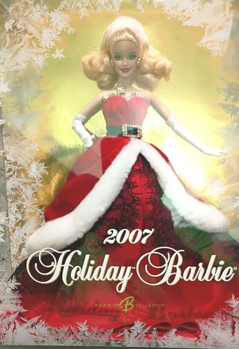2007 holiday barbie doll - barbie, red