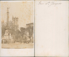 France, Paris, Colonne Fontaine du Palmier place du Châtelet et Tour Saint Jacqu