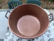 très grand chaudron cuivre ancien anse en fer 