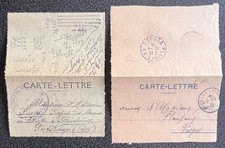 2 carte lettre Correspondance personnelle amicale évoquant Guerre 14-18