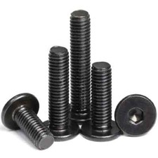 Vis M2 M3 M4 tête hexagonale plate (6 pans allen) en acier au carbone noir lot