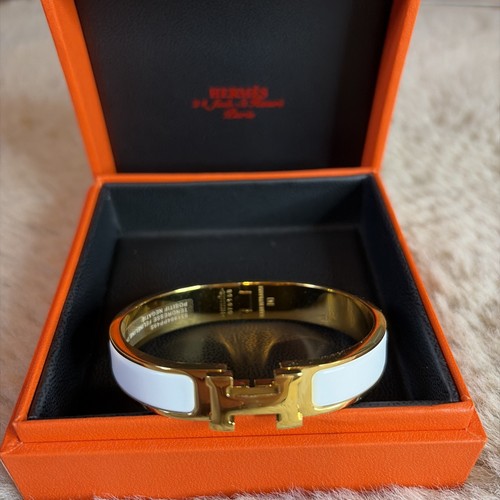 Bracelet hermès blanc - hermès, doré