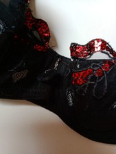 CHARLOTT'LINGERIE soutien-gorge noir et rouge sexy 85B