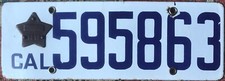 CA California 1919 Porcelain Enamelled   license plate  matching number #