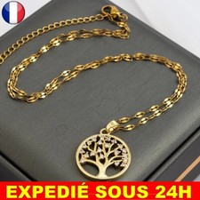 ✅ Collier Arbre de Vie chaude Cristal Rond Petit Pendentif Bijoux Élégant Femme