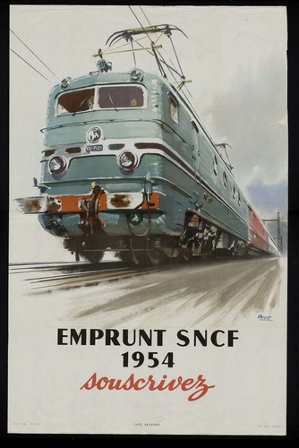 Affiche poster sncf 1954 - poster,