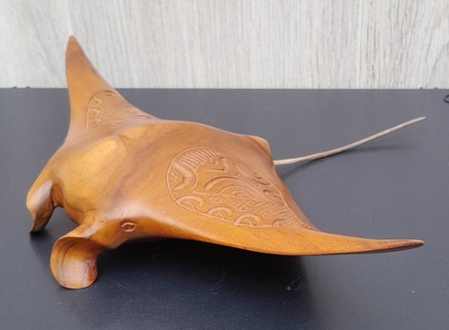 Raie manta sculpture bois iles - sculpture,