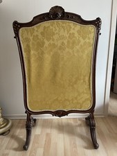 PARE-FEU ECRAN DE CHEMINEE EMPIRE 2 COLONNE BAGUEE ACAJOU