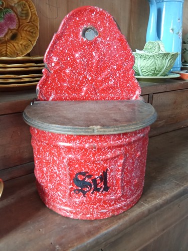 Ancienne boite sel tole - boite,