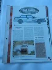 Audi Quatro 1980 la preuve par quatre Fiche Technique Auto