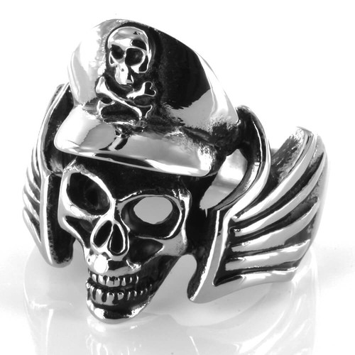 Bague acier crossbones - bague,