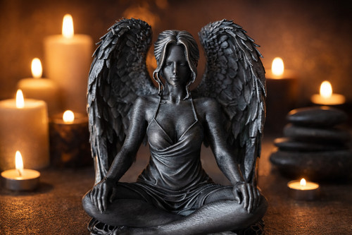 Statue ange silver - ange, figurine
