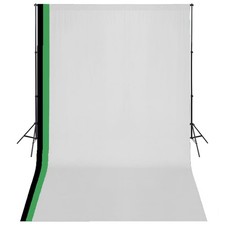 Kit de Studio Photo 3 Toiles de Fond Coton Cadre Réglable 3x3 m Support vidaXL
