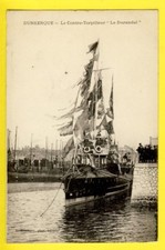 cpa DUNKERQUE Marine Française Le DESTROYER Contre Torpilleur DURANDAL Drapeaux