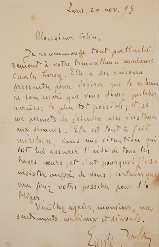 Emile zola lettre - emile,