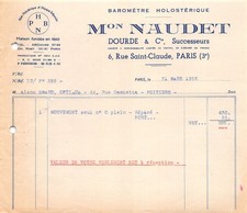 Facture  1953  BAROMETRE