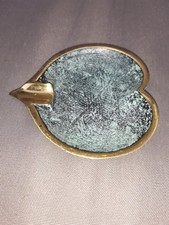 Cendrier Vintage  Laiton Pewter Trinket Dish Rétro Decor 70s