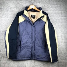 Helly Hansen Veste Ski Femme 44 Bleu Gris Matelassée Doudoune Plumes Hiver