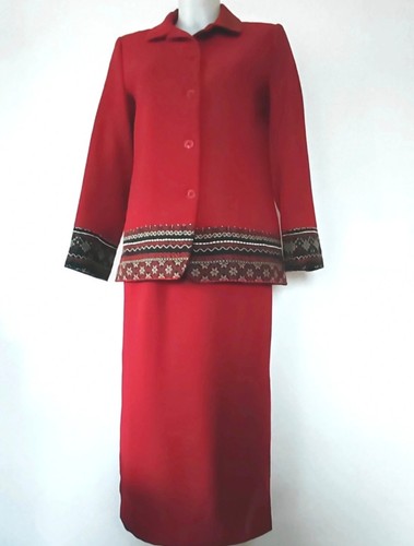Tailleur rouge vintage jupe - tailleur,