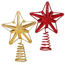 Noël Décoration Arbre Dessus 13cm Paillette Étoile - Choisir Couleur