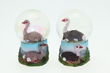 Boule Brillante Autruche 2fach H 6,5 CM Animal Neige Miniature Secouer en Verre
