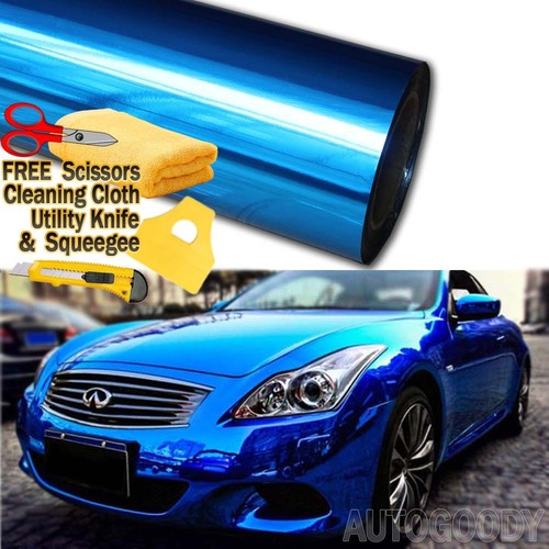 Blue chrome mirror - blue,
