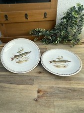 Ancien Service de 12 Assiettes à Poisson avec Saucière - Signé Longchamp Vintage
