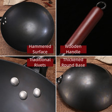 Poêle à frire Wok en fonte