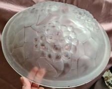 ROS Vasque art déco " glycines " verre pressé moulé dépoli pour lustre fer forgé