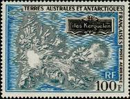 TERRES AUSTRALES AERIENS N°20 "CARTE DES ILES KERGUELEN 100 F." NEUF xx TTB