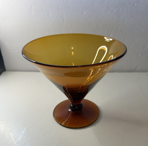 Vtg amber glass large - glass,